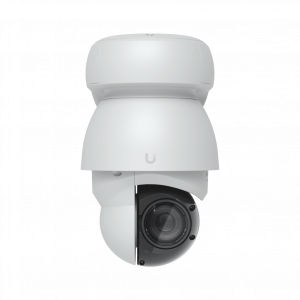 Cámara UniFi Protect PTZ AI Industrial Color Blanco, 4K (8MPX), Zoom Óptico 22x, Visión Nocturna IR 100 m, Reconocimiento Facial y Placas, Protección IP66, Movimiento 360°, PoE++