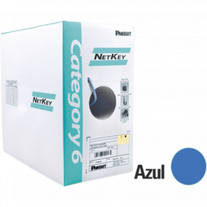 Bobina de Cable UTP 305 Metros (1000 Pies) de Cobre, NetKey, Reelex, Azul, Categoría 6 (24 AWG), 1000Mbps, PVC (CM), de 4 Pares