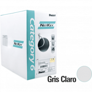 Bobina de Cable UTP 305 Metros (1000 Pies) de Cobre, NetKey, Reelex, Gris, Categoría 6 (24 AWG), 1000Mbps, PVC (CM), de 4 Pares
