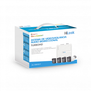 Kit TurboHD 1080p / DVR 4 canales / 4 Cámaras Bala de Metal / Audio Bidireccional / Dual Light (IR + Luz Blanca) / H.265+ / 1 Fuente de Poder Profesional / Accesorios de Instalación